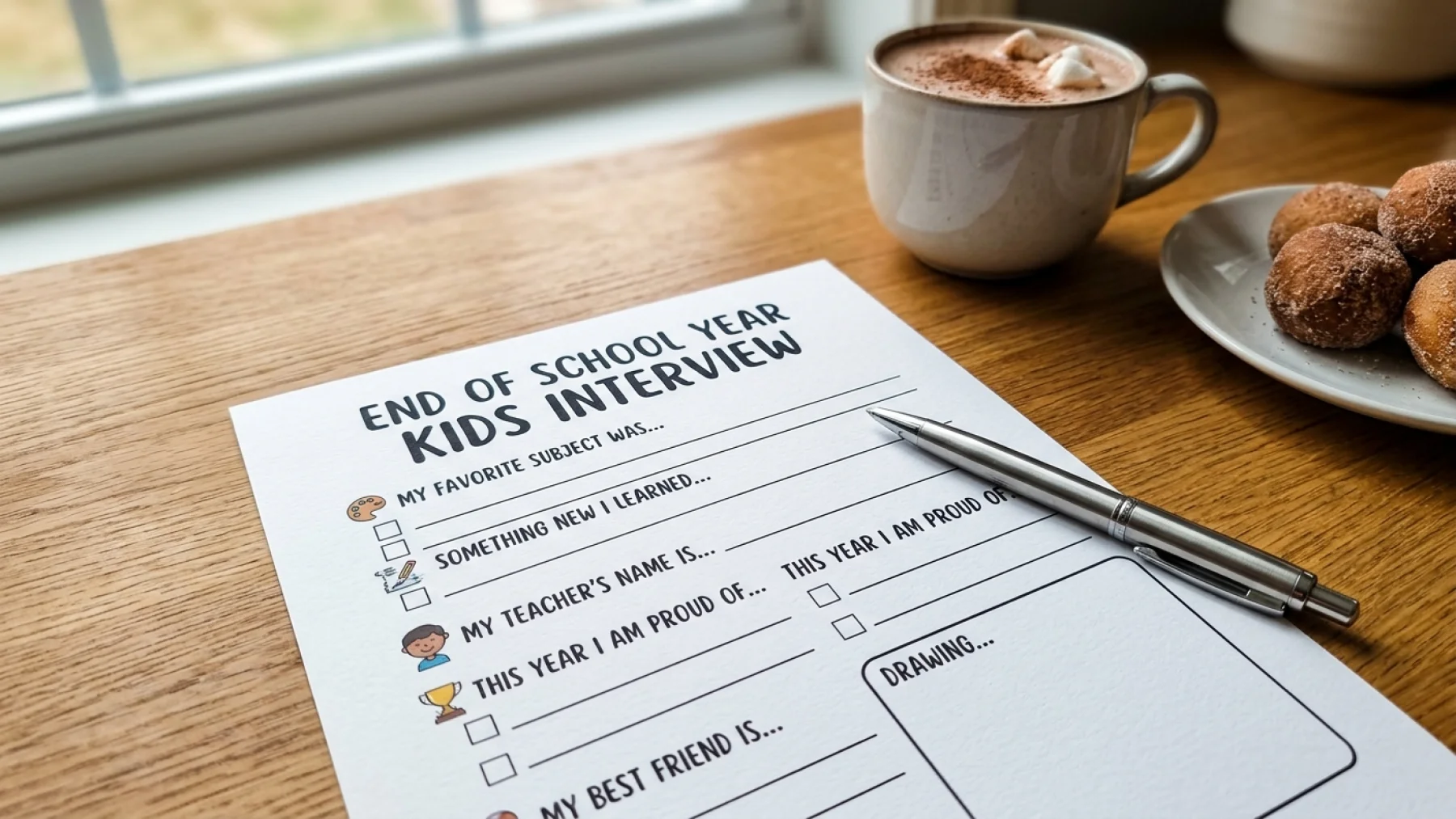 School year interviews: Printable end of school year questions to ...