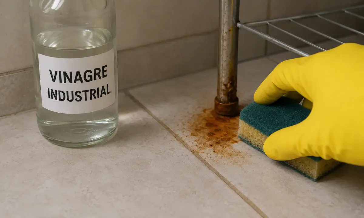Cómo quitar las manchas de óxido del piso del baño con vinagre industrial sin dañar la cerámica ni el porcelanato