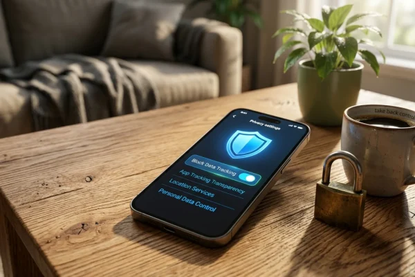 Close up of a smartphone screen showing a cookie consent pop-up banner.