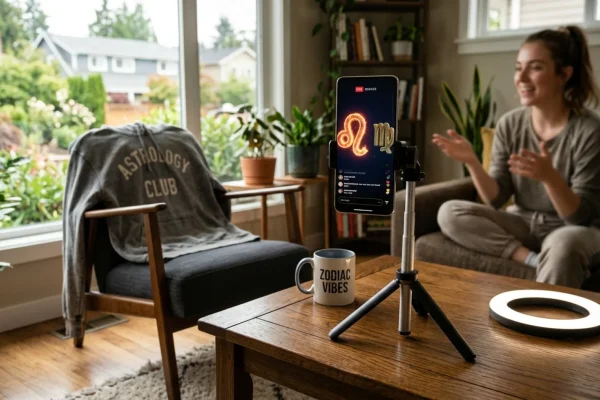 Group of friends laughing while recording a TikTok video on a smartphone.