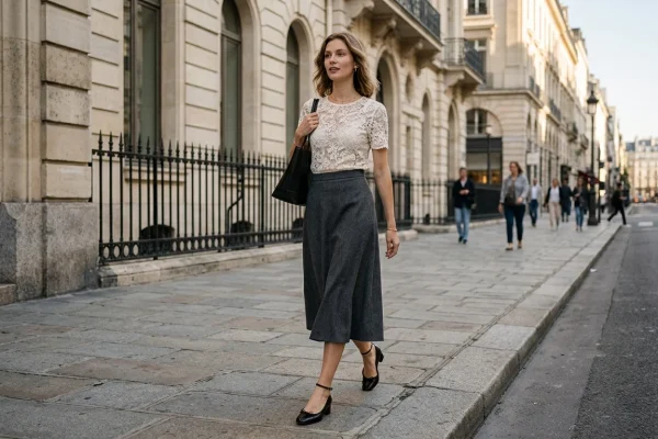 The French-Girl Secret to Styling the Awkward Midi Skirt
