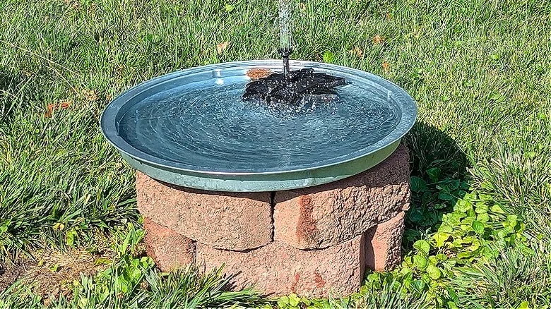 Final look of DIY bird bath