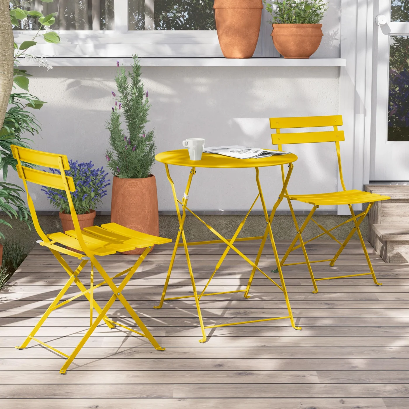 Folding Bistro Set, 3 Pieces