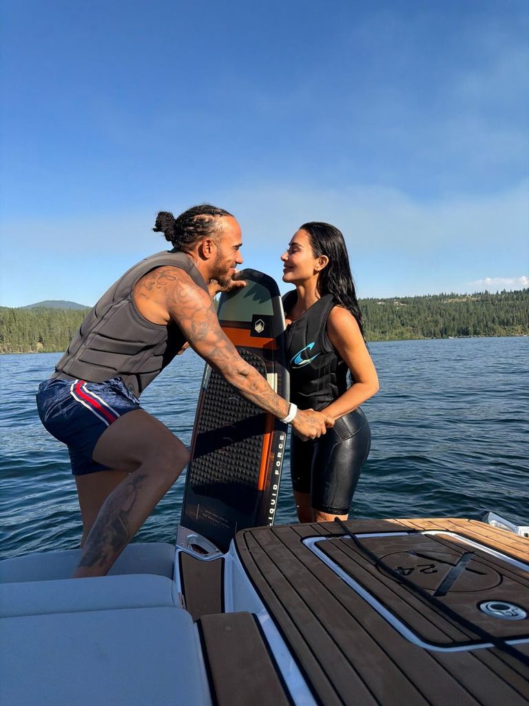 Lewis Hamilton compartió algunas fotos de su escapada con Kim Kardashian y su familia.