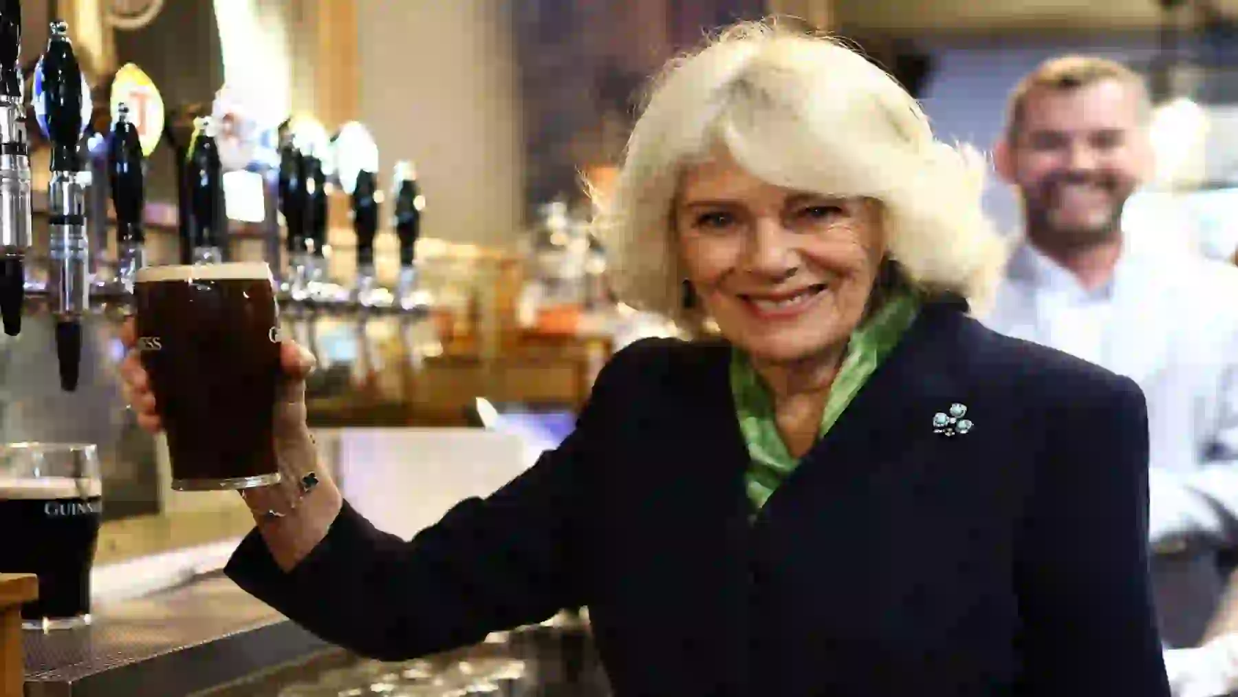 Queen Camilla at The Parson’s Nose pub in Northern Ireland on May 20.Credit: Getty