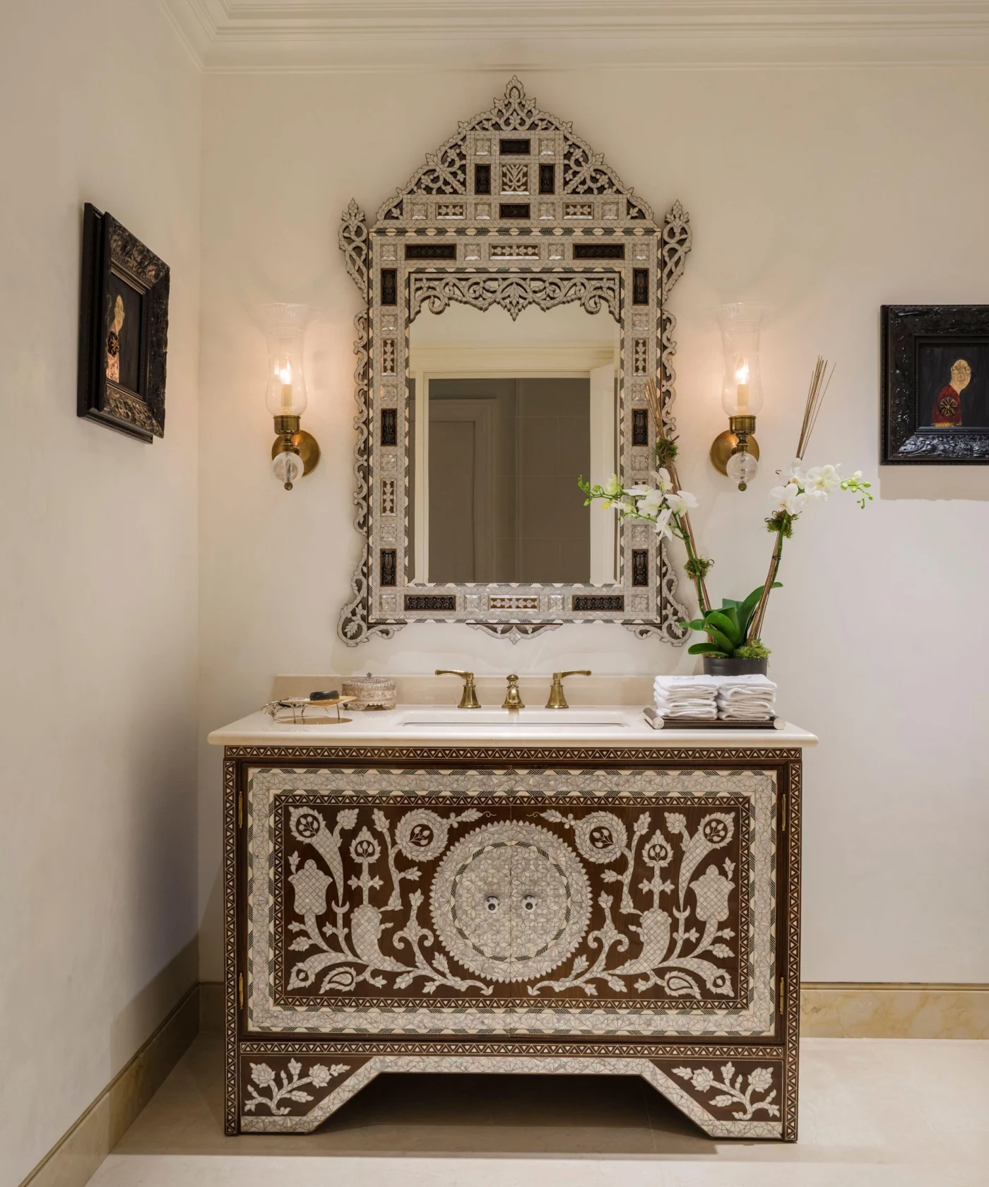 Orchid in bathroom