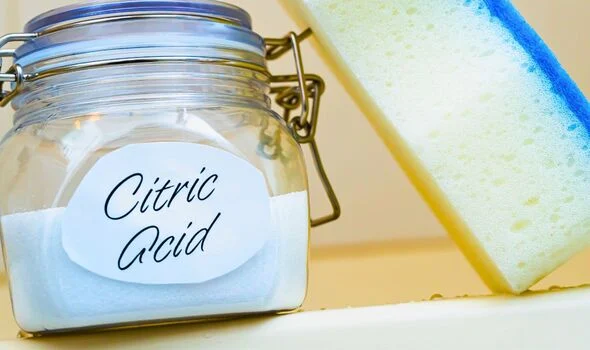 Picture of citric acid in a glass jar