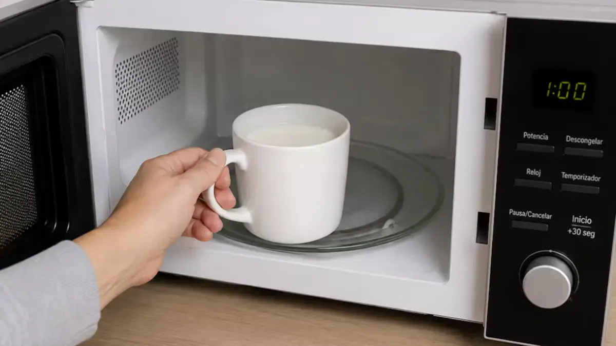 Tartaglione aconsejó utilizar envases o tazas de vidrio o cerámica para calentar alimentos y bebidas en el microondas