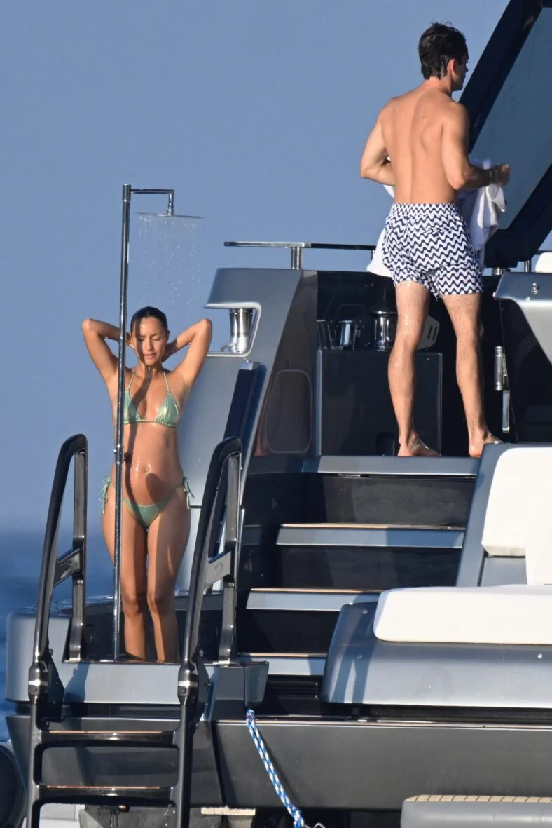 Charles Leclerc and wife Alexandra in their swimwear - her in a bikini, him in swim trunks - on a yacht on August 2, 2026