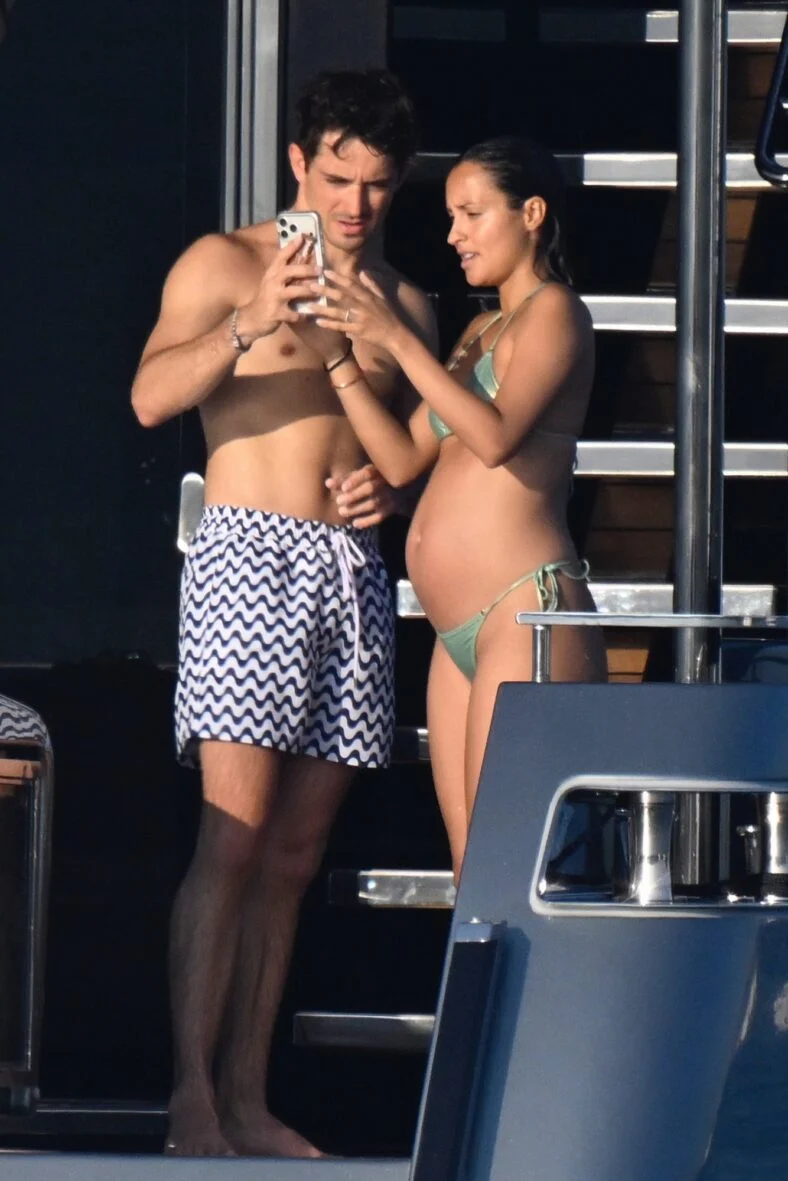 Charles Leclerc and wife Alexandra in their swimwear - her in a bikini, him in swim trunks - on a yacht on August 2, 2026