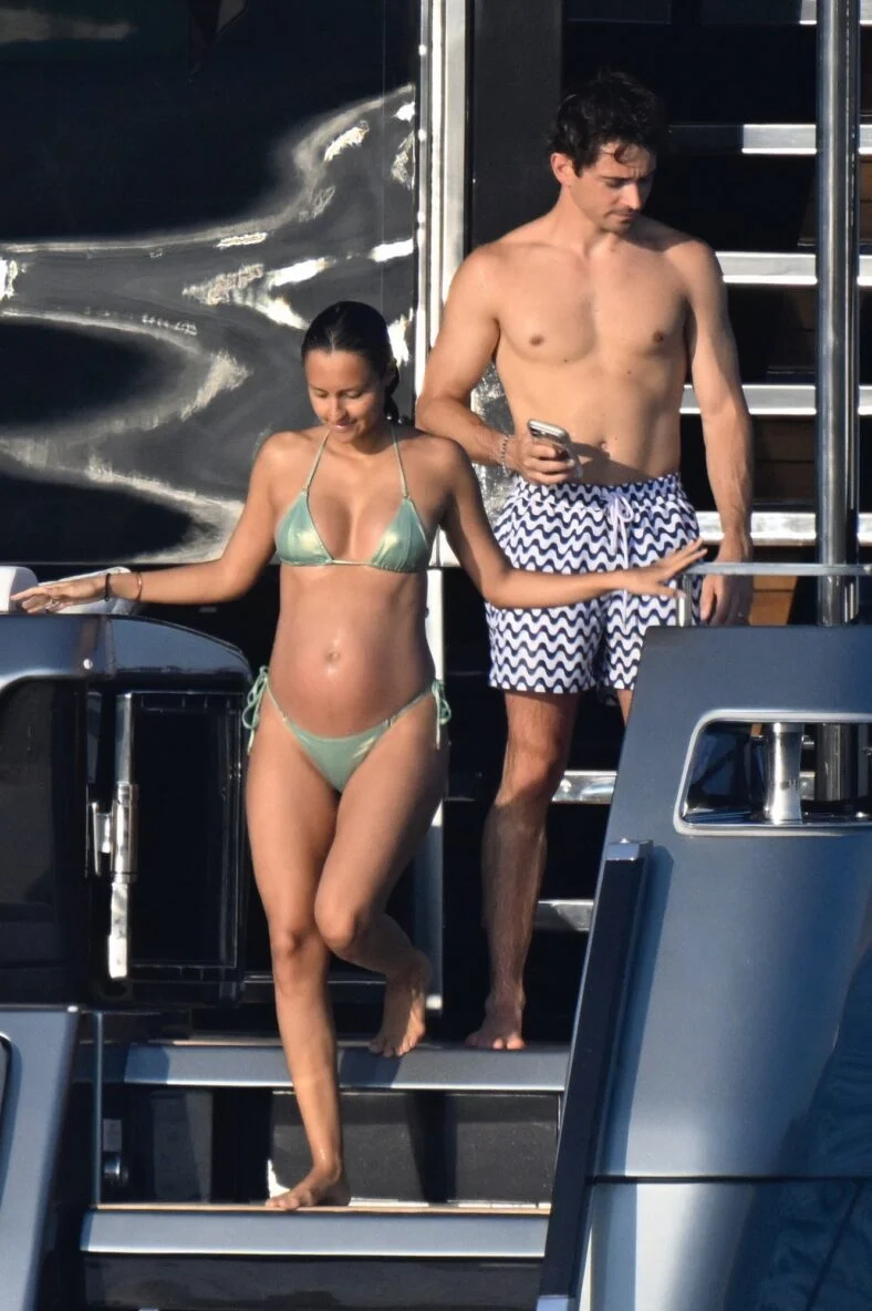 Charles Leclerc and wife Alexandra in their swimwear - her in a bikini, him in swim trunks - on a yacht on August 2, 2026