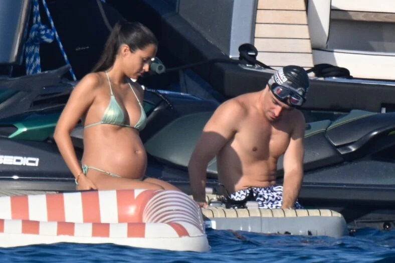 Charles Leclerc and wife Alexandra in their swimwear - her in a bikini, him in swim trunks - on a yacht on August 2, 2026