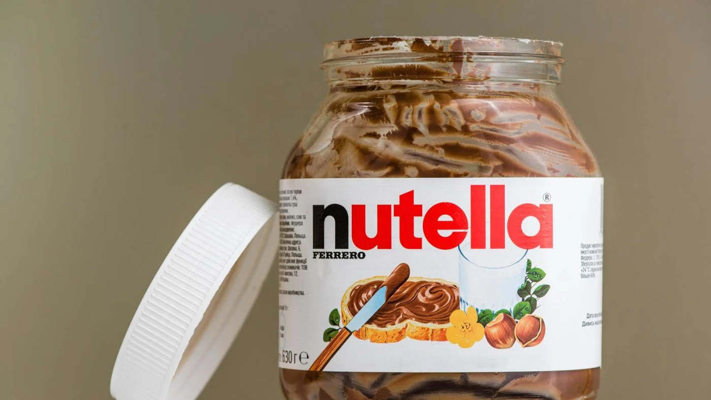 Leeres Nutella-Glas.