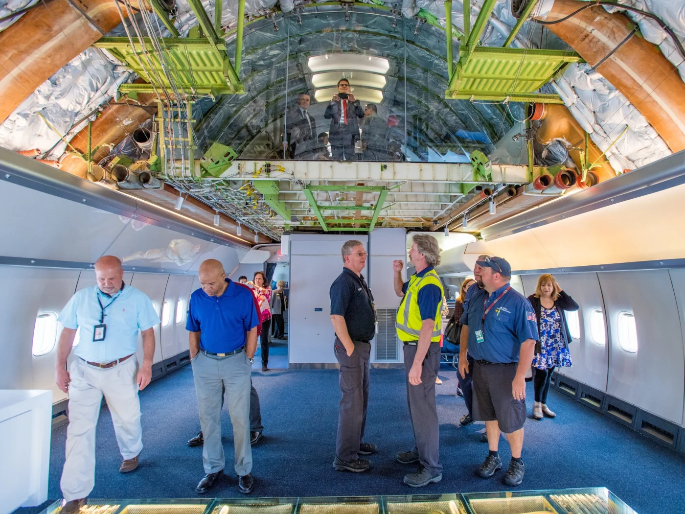People exploring the interior of Delta