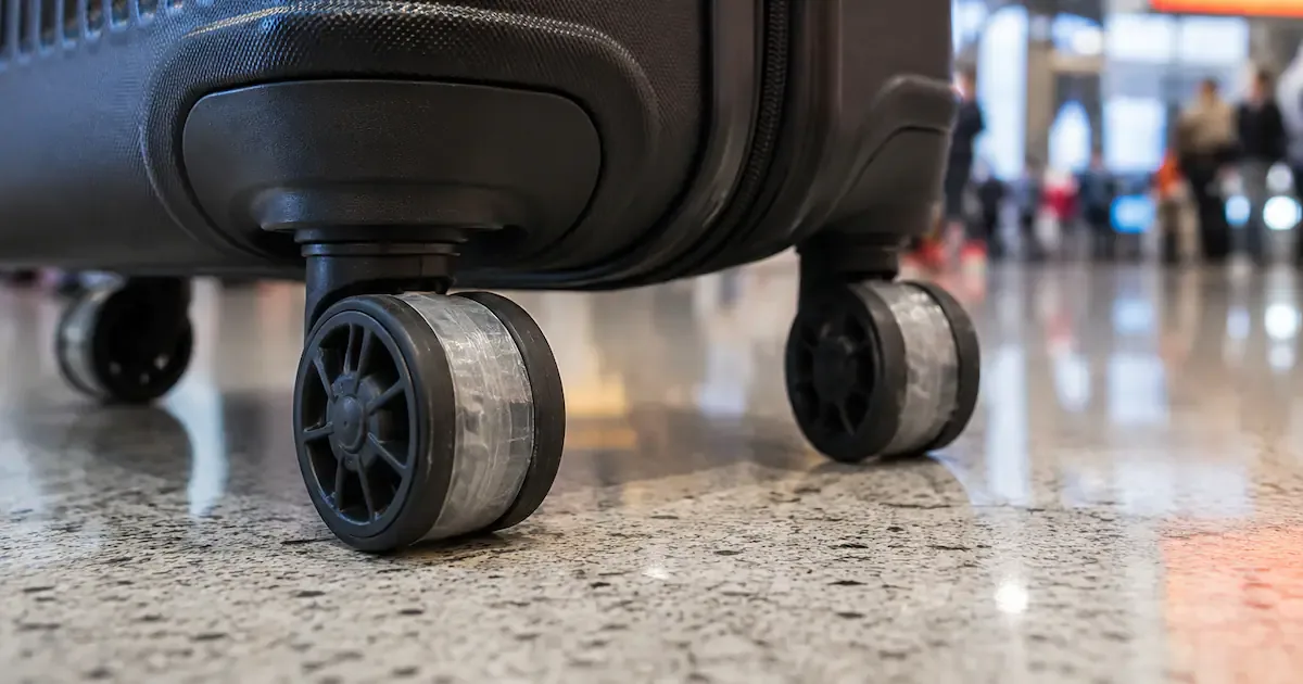 Reise-Trick: Warum versierte Reisende Klebeband auf ihre Kofferrollen kleben